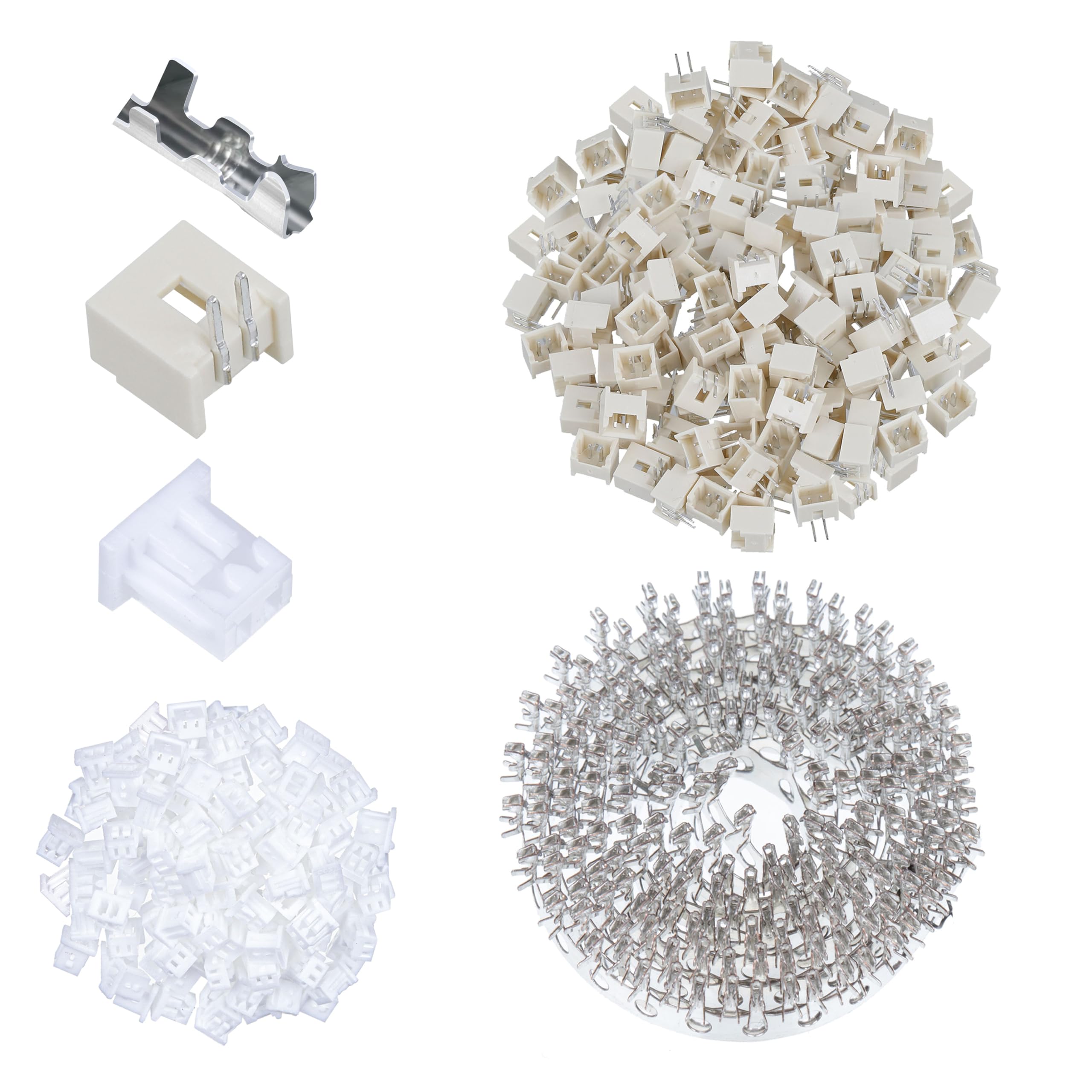 CQRobot 100 Sets/400 Pieces 1.25mm Pitch 2-Pin Electronic Wire-to-Board Connector Adapter Cable Assembly SMD Male Plugs, Female Sockets Housing and Crimp Terminal Kit Compatible with Molex Picoblade.