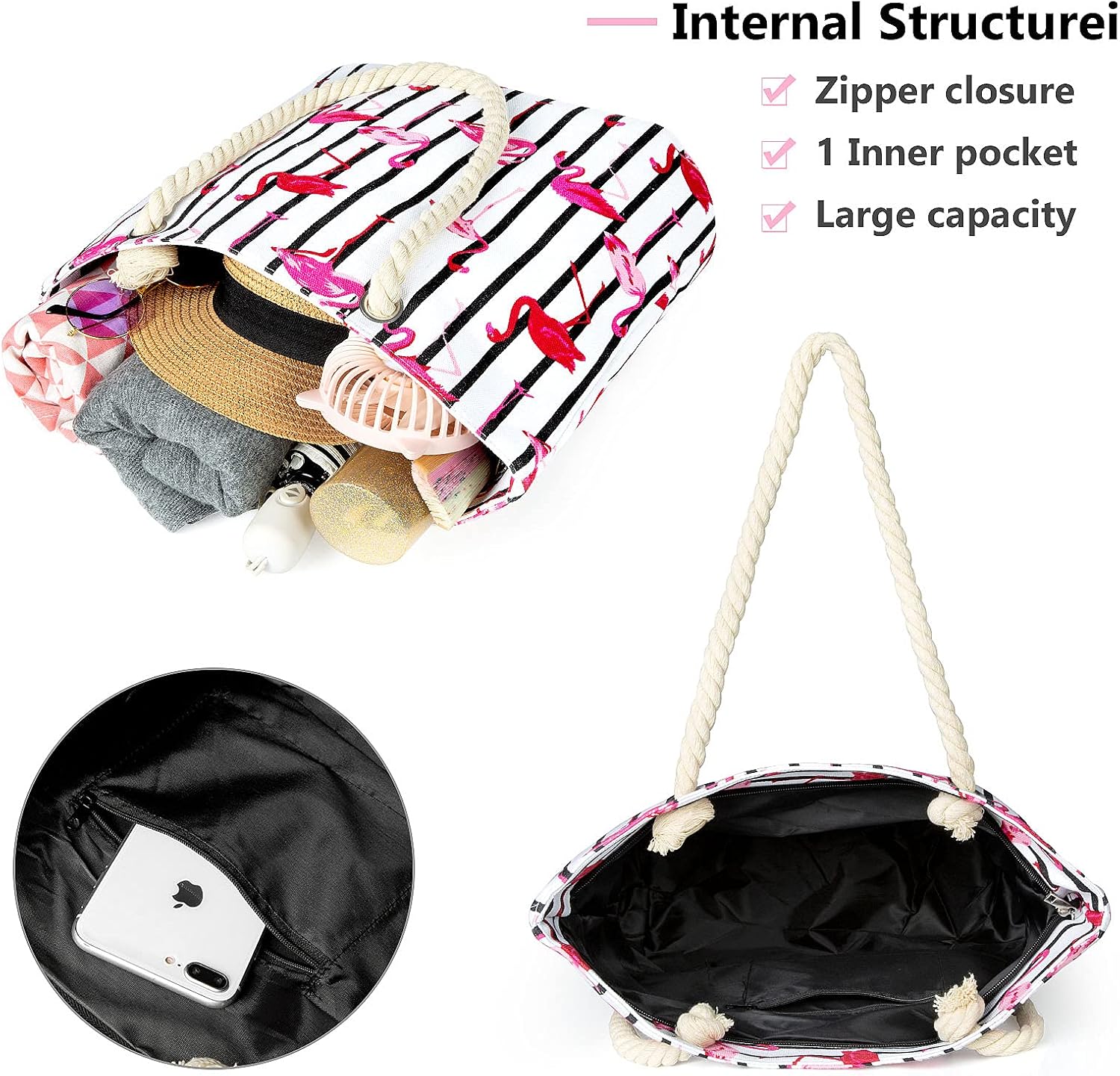 Taumie Grande Borsa da Spiaggia Idrorepellente Shopper Tracolla per Viaggio  Borsa Tracolla Borse da Piscina Ancora Borse in Tessuto da Mare Donna con  Zip Borsa da Spiaggia in Tela Borse urban-earth.co.uk