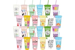 Willinglong 24 Pcs Lab Week Gifts 2026 Laboratory Tumblers with Lids and Straws 24 oz Plastic Cups Reusable Travel Cups Lab T