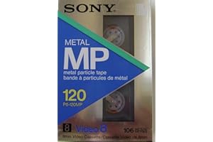 Sony 120 Metal MP 8mm Video Cassette Tape - Grey, 60 Minutes, 3.5 IPS, 3600 Bytes