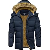MAGCOMSEN Men's Winter Jacket Water Repellent Windproof Warm Thicken Fleece Lined Coat Warm Thicken Winter Parka Jacket