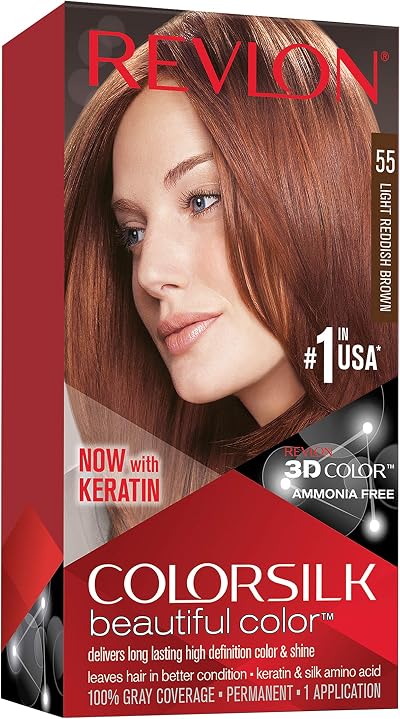 Revlon Colorsilk Beautiful Color 55 Light Reddish Brown Permanent Hair Dye
