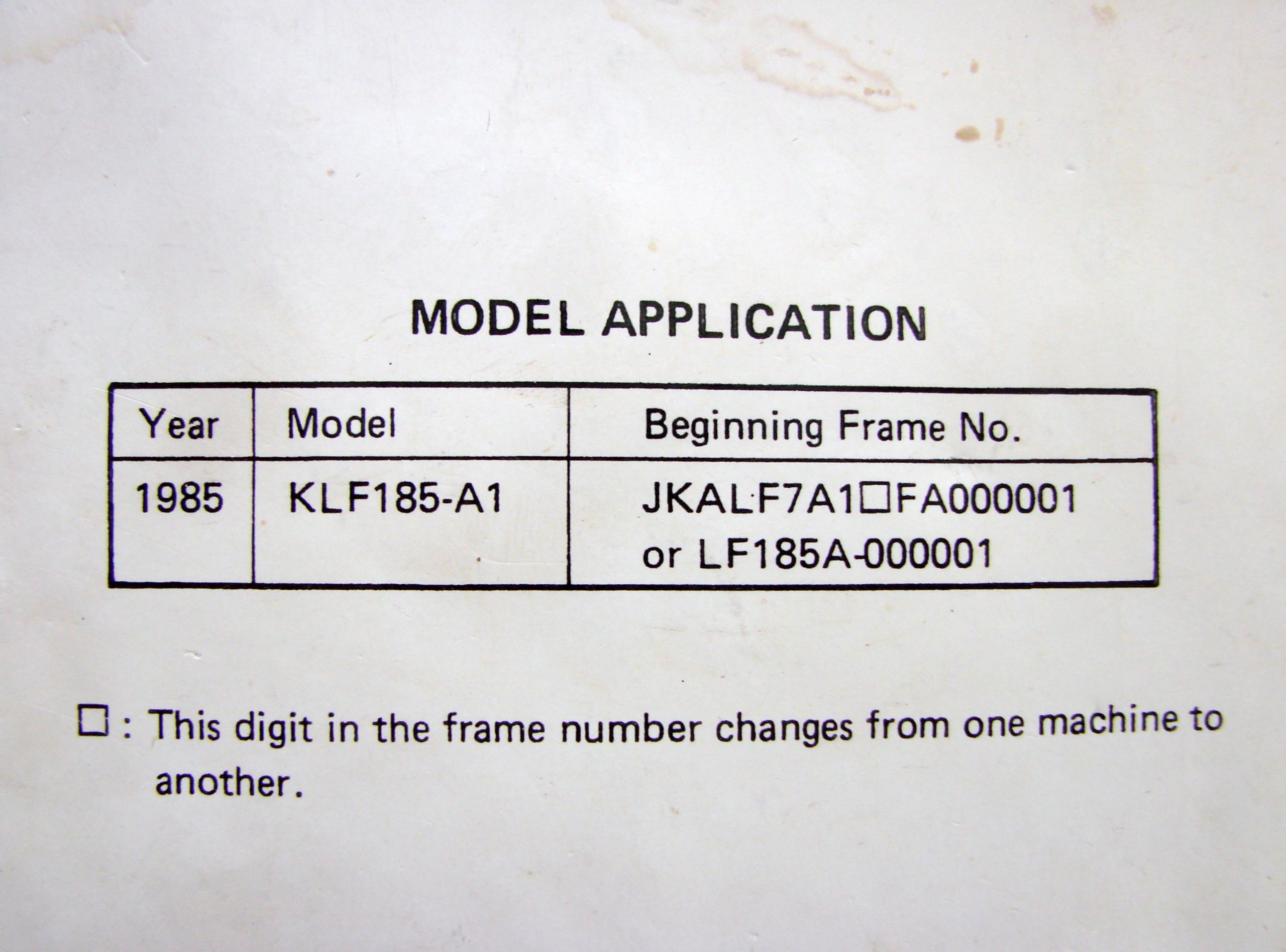 Kawasaki Bayou 185 All Terrain Vehicle Service Manual (KLF185-A1): Kawasaki:  Amazon.com: Books