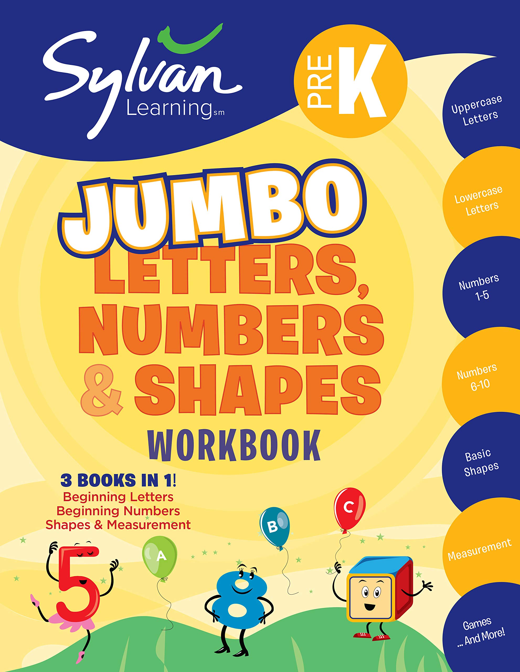 Amazon Com Pre K Letters Numbers Shapes Jumbo Workbook 3 Books In 1 Beginning Letters Beginning Numbers Shapes And Measurement Ctivities Exercises And And Get Ahead Sylvan Math Jumbo Workbooks 9780307479563 Sylvan