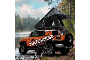 BAYATI Naturnest Rooftop Tent Hard Shell, Easy Set Up Pop Up Tent for 2 Person Camping, Waterproof Windproof UV-Resistant Blackout 4 Season Tent for Pickup Truck, Jeep, Suv, Van, Trailer - Economical Polaris