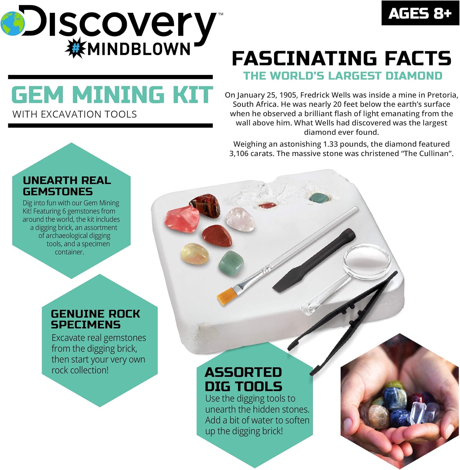 Discovery Kids Mindblown STEM Gem Mining Kit