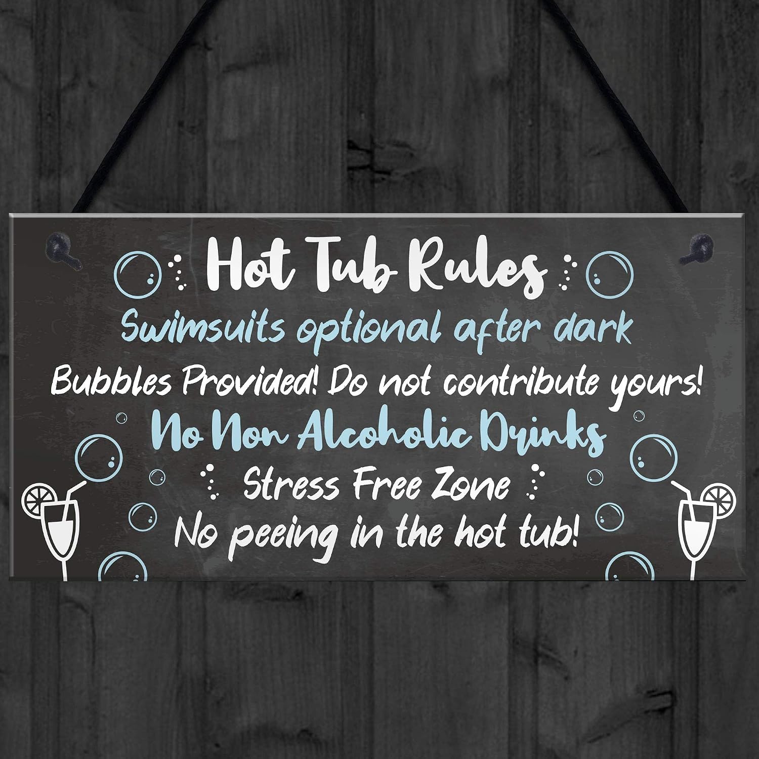 Red Ocean HOT TUB RULES Sign Hot Tub Signs And Plaques Shed Sign Summer House Plaque Home Decor Gift, grey, 200 x 100 mm - Image 5