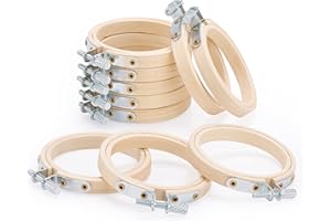 Caydo 10 Pieces 2.5 Inch Mini Embroidery Hoops Circle, Cross Stitch Hoop for Embroidery, Art Craft Handy Sewing, and Christmas Decoration