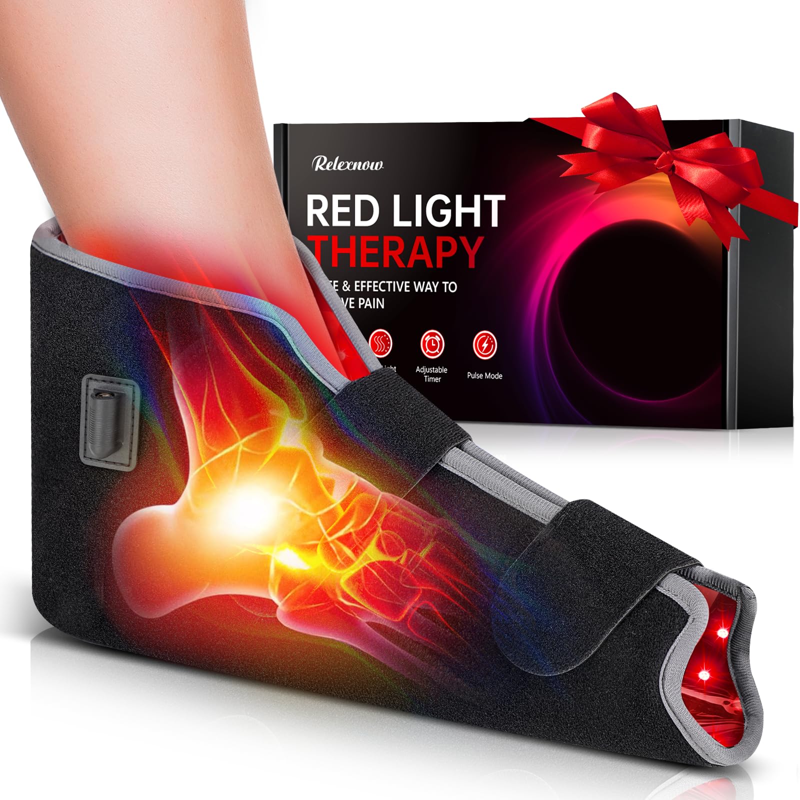 Photo 1 of RELEXNOW Red Light Therapy for Feet, Near Infrared Light Therapy Shoe with Timer, 3-in-1 Chips & 99 Red Light Feet Therapy Wrap for Foot Ankle Heel Joint Comfort