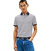 Tommy Hilfiger Mens Short Sleeve Polo Shirts in Slim Fit with Stretch and Organic Pique Cotton