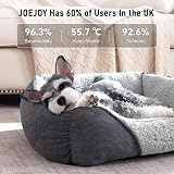 JOEJOY Large Dog Bed Sofa Bed 76x61x23cm Wool Fleece Striped Corduroy view 5