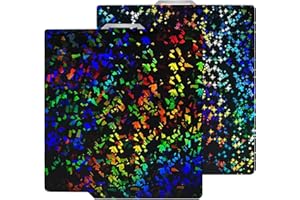 HIKUDIY 257x257mm PEF+PEY Build Plate for Bambu Lab P2S/A1/X1C/X1/X1E/P1P/P1S, Rainbow Confetti PEF+Galaxy PEY Spring Steel Plate Print Bed for Bambu Labs 3D Printer