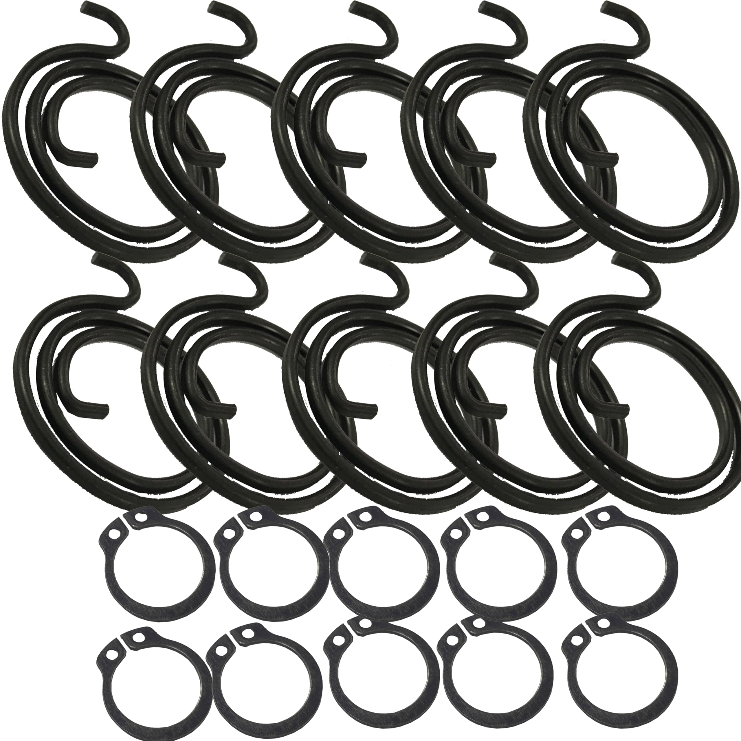 Universal Hardware Door Handle Spring Repair Replacement Kit, 2.25 Turns Coil, 1.8mm Thickness, with Circlip (10 Springs 10 Circlips)