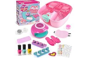 Auntyfey Kids Spa Day Kit For Girls, Spa Kit For Girls Ages 8-10-12, Kids Foot Spa Manicure Pedicure, Girls Pedicure Spa Kit For Kids With Kids Spa Set For Girls Christmas Birthday Gift