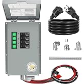Nature's Generator 15 Amp Manual Transfer Switch 4-Circuit 120V, UL Listed Non-Automatic Power Transfer Kit, Pre-Wired Indoor for Portable Generator