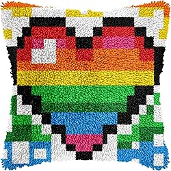 Colorful Love Heart Latch Hook Kits for Adults Kids