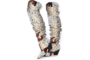 Cape Robbin | HILDA OVER THE KNEE THIGH HIGH CHUNKY LOW HEELED BOOTS-ANIMAL
