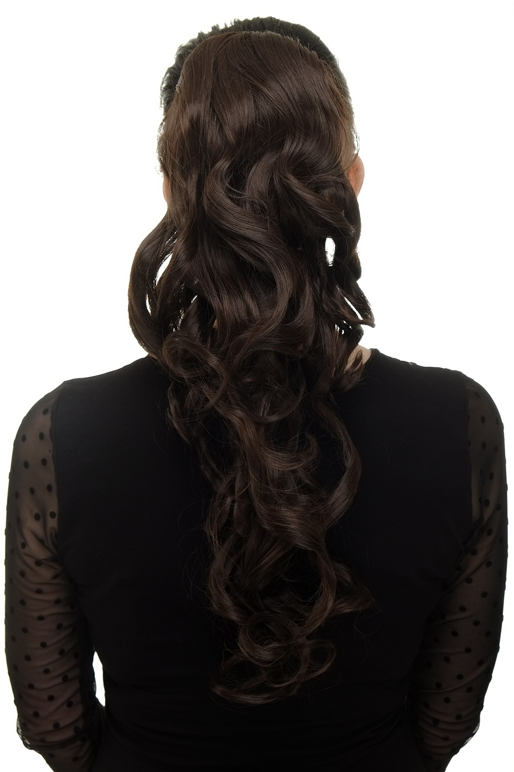 WIG ME UP WK03-6 Hairpiece ponytail with combs and elastic draw string curly voluminous very long chocolate brown 23inch โ image 1