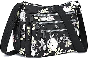 AOCINA Crossbody Bags for Women Multi Pocket Nylon Lightweight Ladies Purses Messenger Shoulder Handbags Satchel Travel Bag