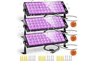 YIAYETOG Waterproof 120W LED Black Light Bar, with 10FT Cord and Switch, 3 Pack IP66 Black Lights for Large Space, Glow Party, Halloween, Body Paint, Yard