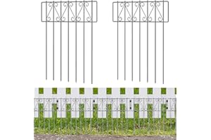 NANANARDOSO 25 Pack Animal Barrier Fence, 17 Inch(H) X 27Ft(L) No Dig Barrier Dog Fence, Rustproof Metal Wire Panel Border Fence, Dog Rabbits Ground Stakes Bottom Fence for Outdoor, Yard.