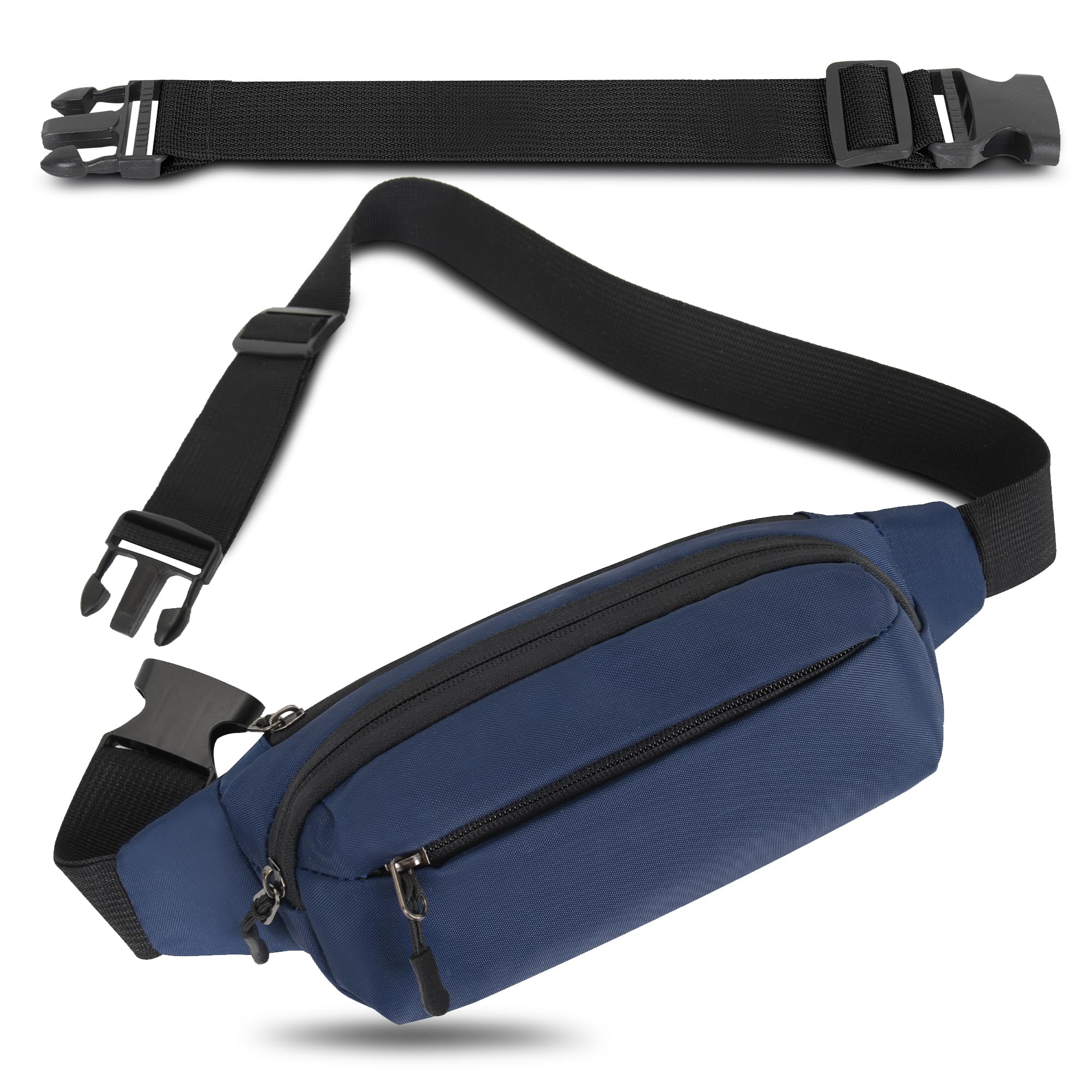 IHIGOGOFA Bumbags Waist Fanny Pack Fashion Bum Bag with 30cm Extended Belt for Dog Walking Climbing Hiking Travel Cycling Girls Ladies Men Women (Dark Blue) — image 1
