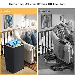 Homykic Laundry Hamper with Lid, 2-Pack 100L Each