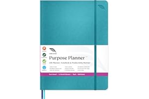 ROTERUNNER Purpose Planner Notebook B5 Undated 2024-2025 Daily Weekly and Monthly Productivity Journal Goal Setting Tool for Work, Moms, ADHD Planner for Adults Life Organizer (7.5”x9.8” Teal Softcover)