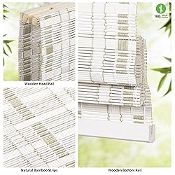 LazBlinds Cordless Bamboo Roman Shades, Light
