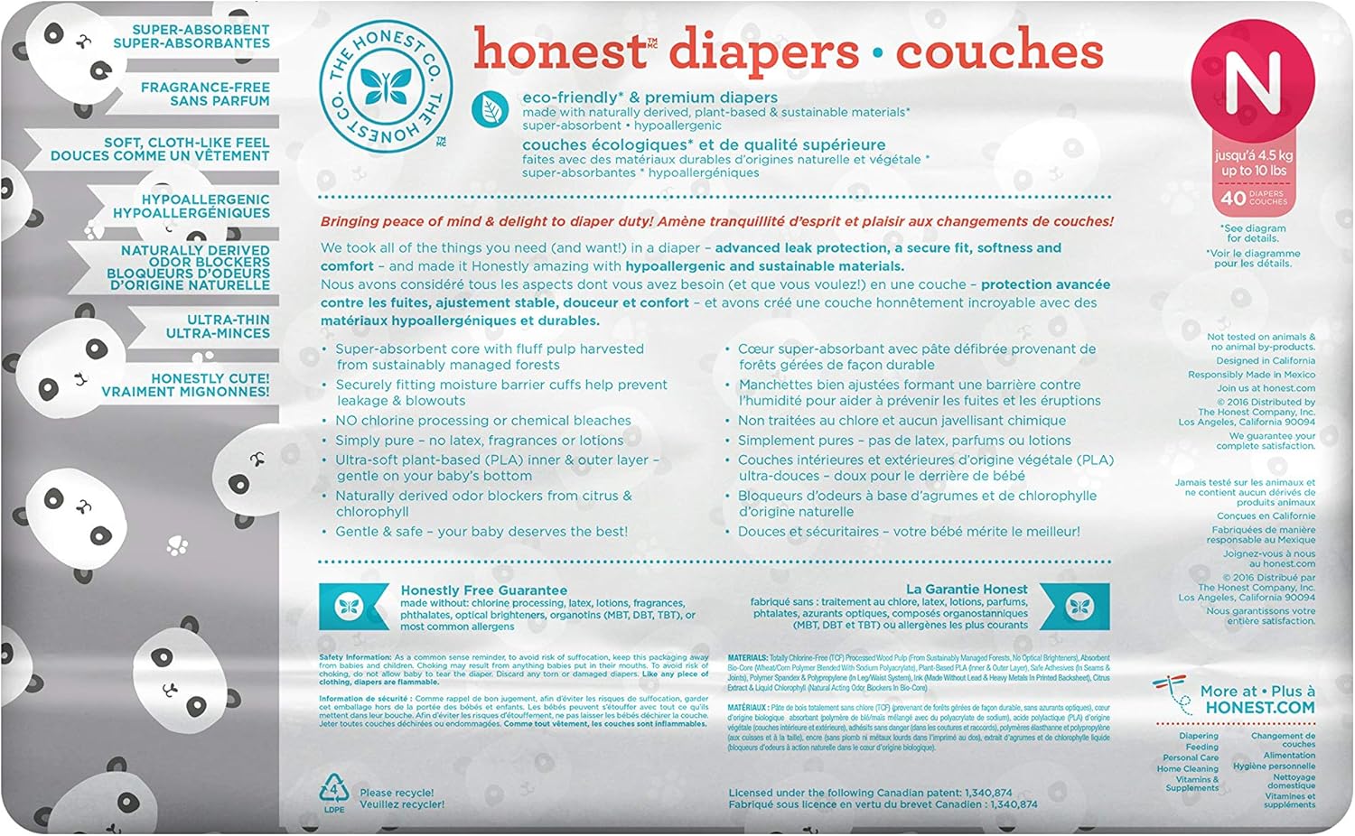 honest diapers newborn 40 pack