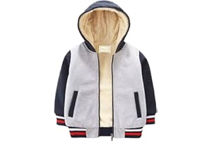 Bumeex Kids Boy's Girl's Sherpa Fleece Lined Jacket Spring Fall Winter Zip up Sweatshirt Hoodie 2-14Y(Toddler/Kid)