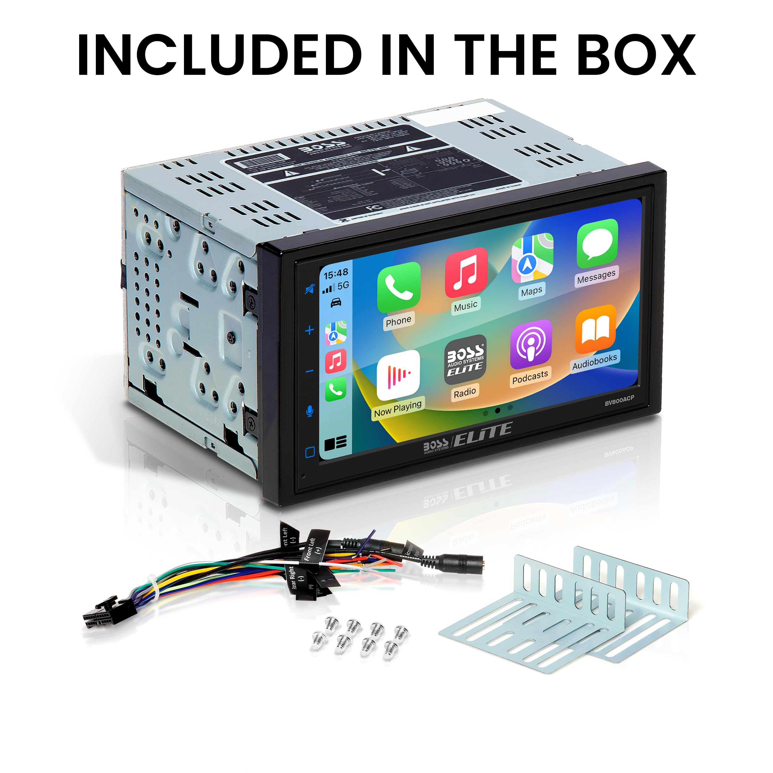 BOSS Audio Systems BV800ACP 6.25-Inch Car Video Receiver, Bluetooth, USB, Android Auto, Apple CarPlay, 3-Year Warranty