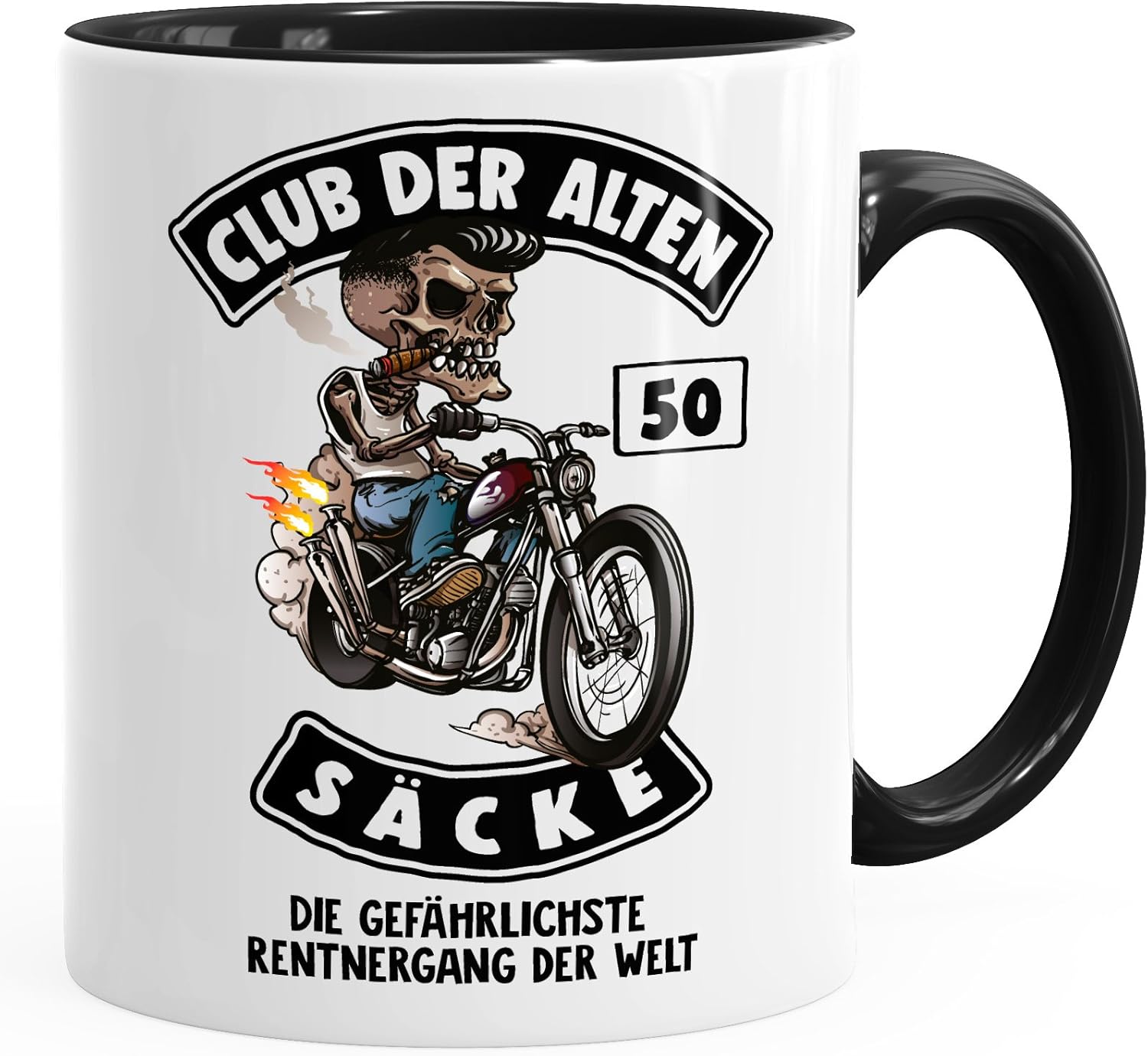 MoonWorks Kaffee-Tasse Club der Alten Säcke Geschenk-Tüte Club der Alten Säcke für Ältere Geburtstag Männer 50 schwarz Unisize: Amazon.de: Küche & Haushalt - Lustige Kaffeetassen