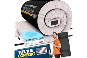 Matrix Cell Memory Foam Camping Mattress Pad, Roll Up Mattress Floor Mattress for Adults, Camping Bed Roll, Sleeping Mat, Cot
