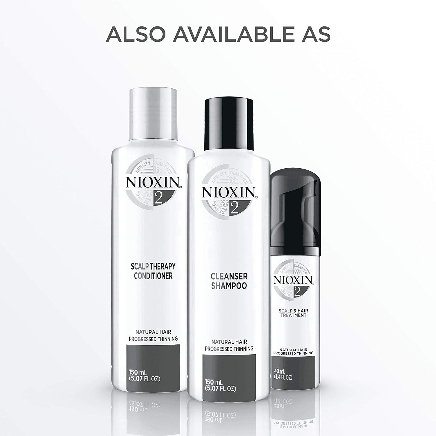 Nioxin System 2 Cleanser Shampoo for Natural Hair with Progressed Thinning, 33.8 oz: Premium Beauty