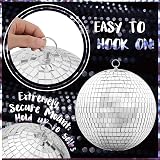 Devan 20CM Silver Mirror Ball Disco Party Hanging Decor view 3