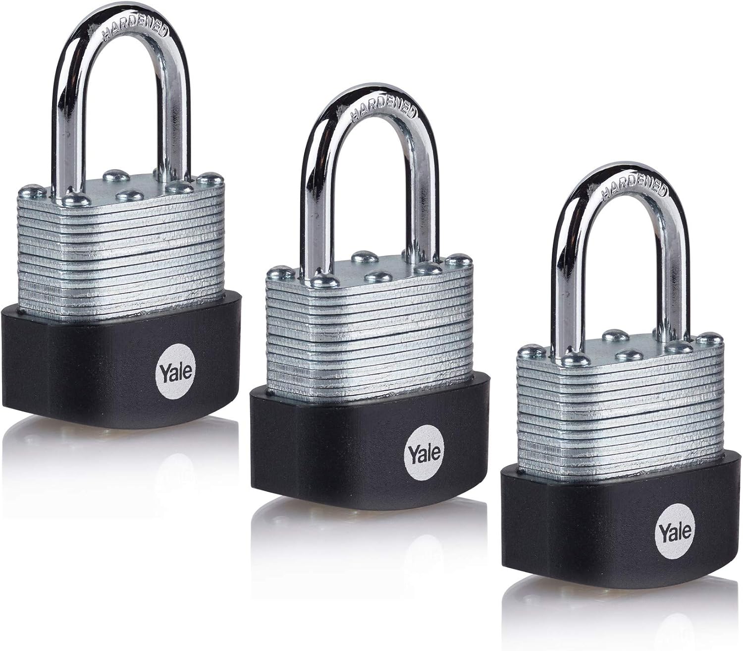 Yale Y125B/40/122/3 3 Pack of Laminated Steel Padlocks (40 mm