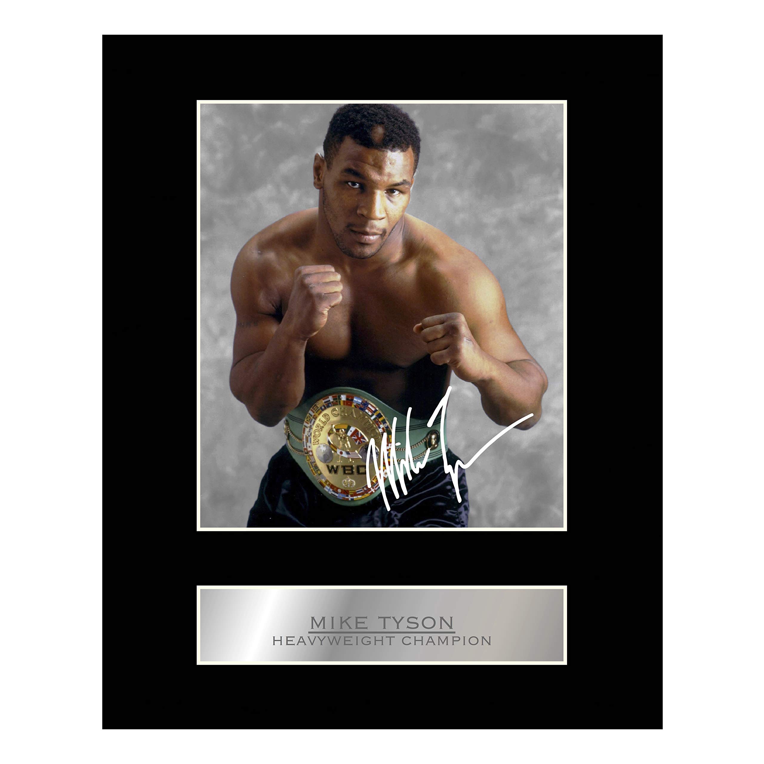 Iconic pics Mike Tyson Photo Display Heavyweight Champion #2 Printed Autograph Signature Picture 10x8 Inch Mount