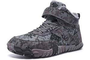 YINGCSM Boys Winter Boots Camouflage Snow Warm Faux Fur Lined Water-Resistant Shoes (Little Kid/Big Kid)