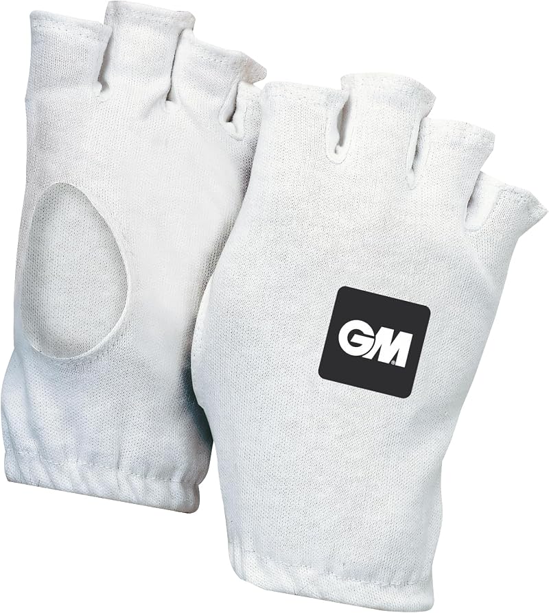 Gunn & Moore GM Batsman Fingerless Inner Gloves Cotton White Elasticated Cuff