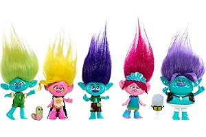 Mattel ​DreamWorks Trolls Band Together Toys, Best of Friends Pack with 5 Small Dolls & 2 Character Figures, Includes Queen Poppy Doll (Amazon Exclusive)