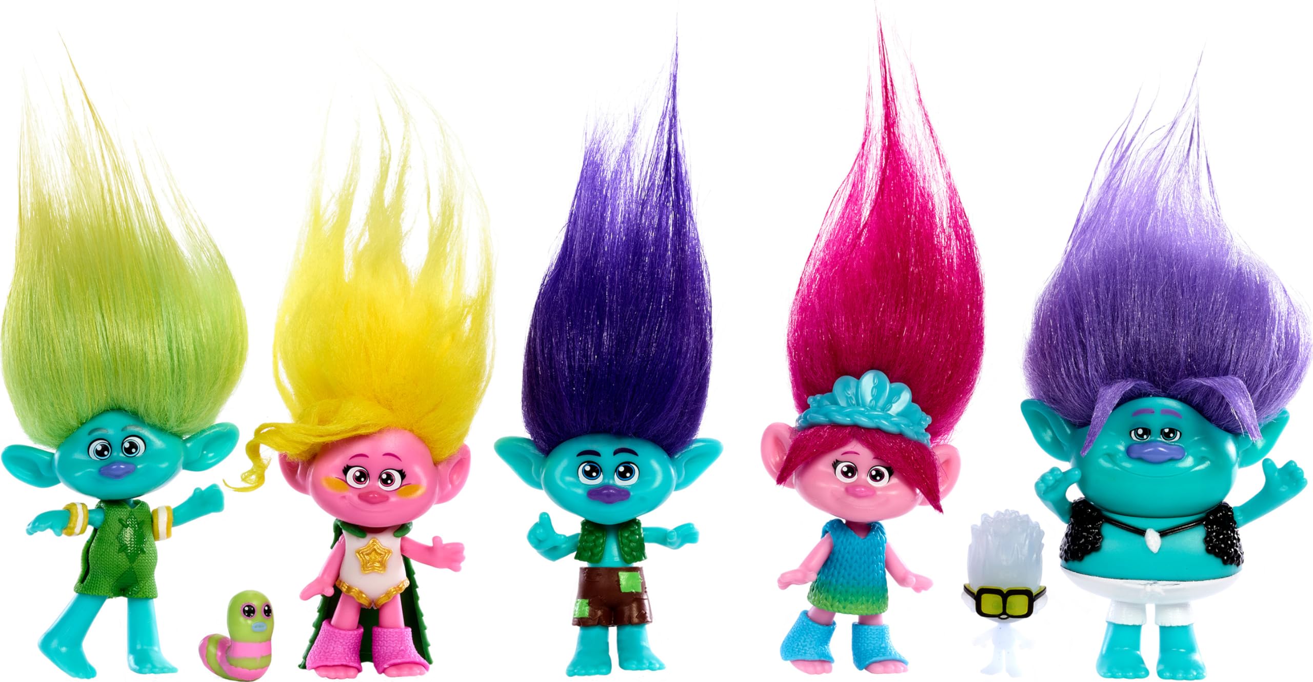 Mattel DreamWorks Trolls Band Together Toys, Best of Friends Pack with 5 Small Dolls & 2 Character Figures, Includes Queen Poppy Doll
