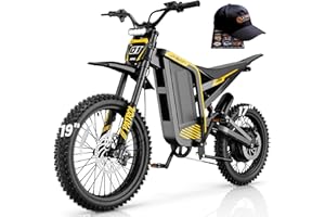 Jasion Patrol Electric Dirt Bike for Adults&Teens,4000W Peak 40MPH Electric Bike with 52V 30AH 1560Wh Battery E Dirt Bike,50-