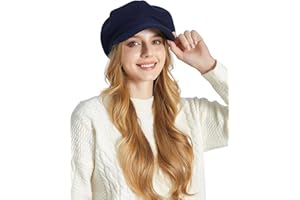 Ausing Women Newsboy Cap Cabbie Hat Vintage Visor Beret Hat Wool Fashion 8 Panels Paperboy Cap