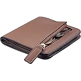 Toughergun Women’s Small Slim Leather Wallet with RFID Protection, Compact Bifold Mini Purse with Clear ID Window