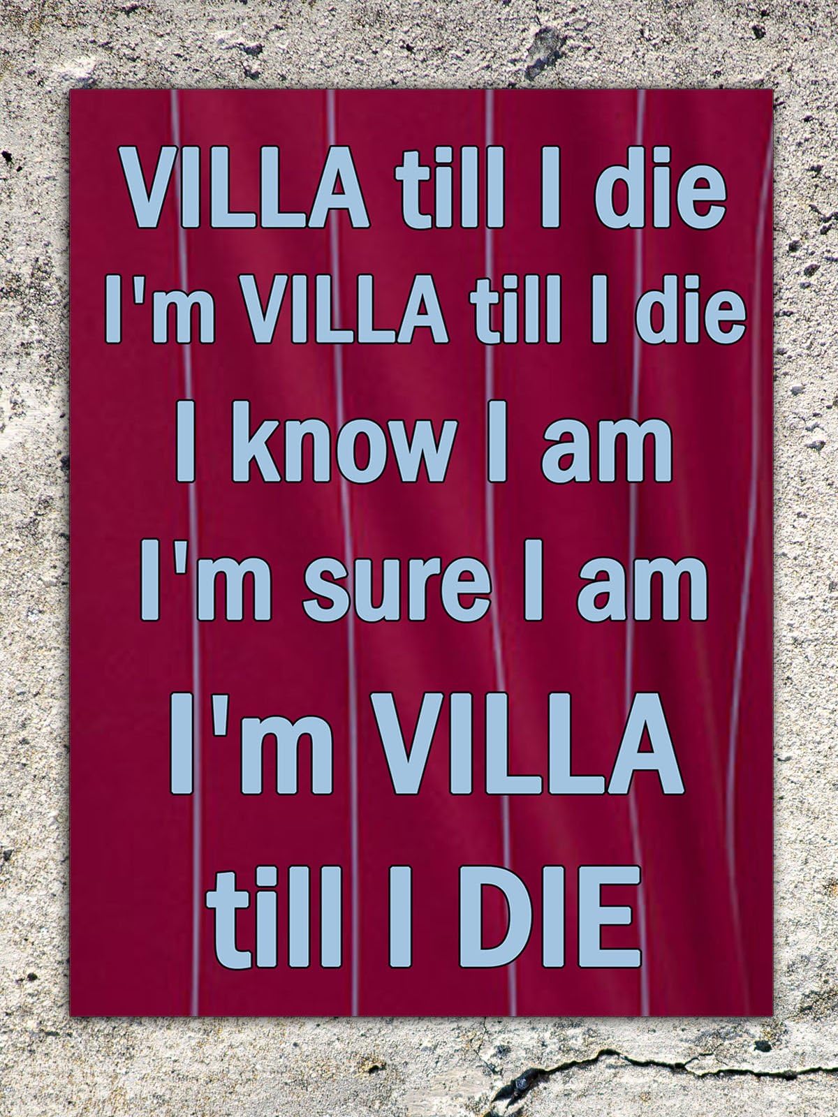 Aston Villa Metal Plaque