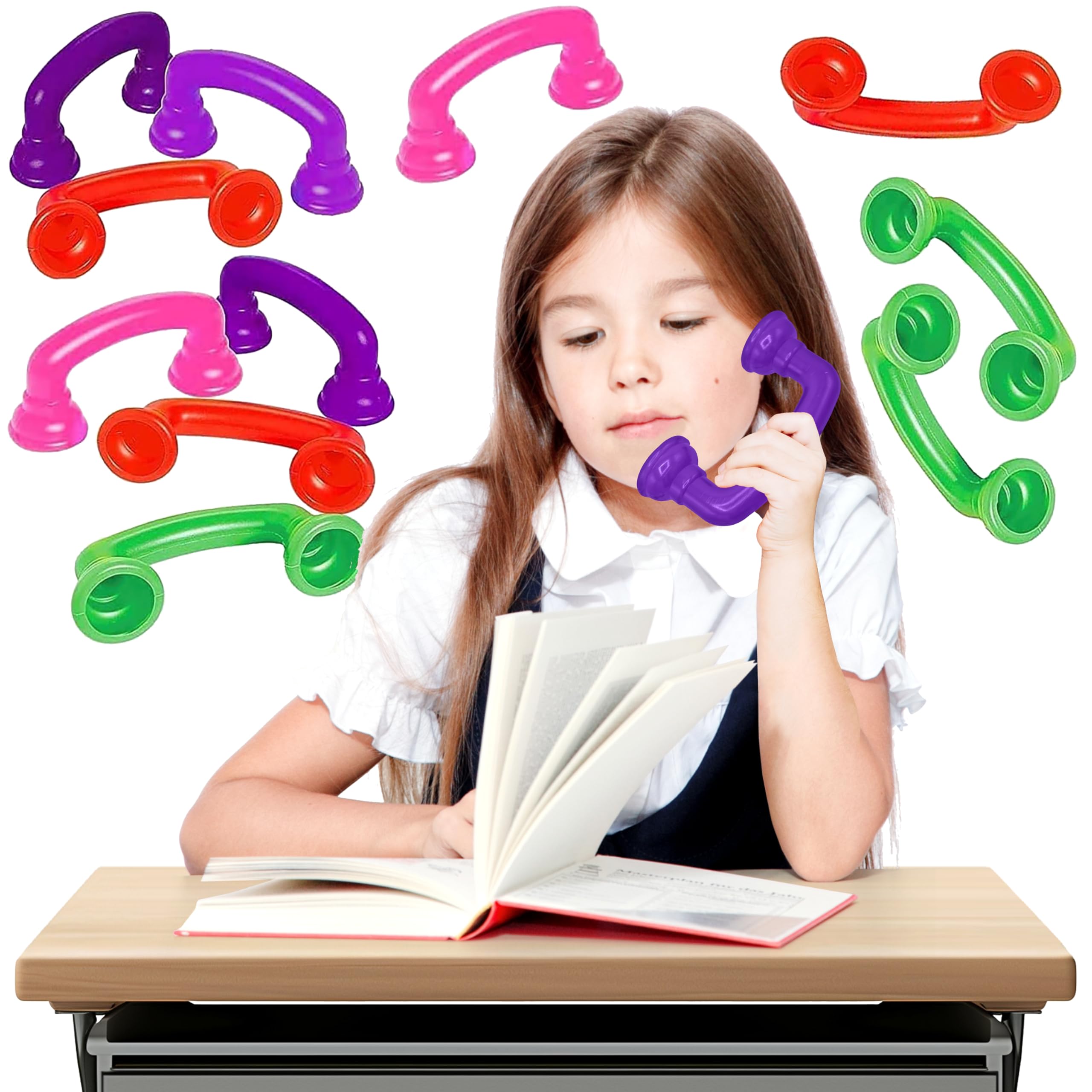 Photo 1 of 16 Reading Whisper Phones [16 Pack] Auditory Feedback Classroom Manipulative, Speech Therapy Toy Tool - Accelerates Reading Fluency & Pronunciation, Phonic Materials by 4E’s Novelty