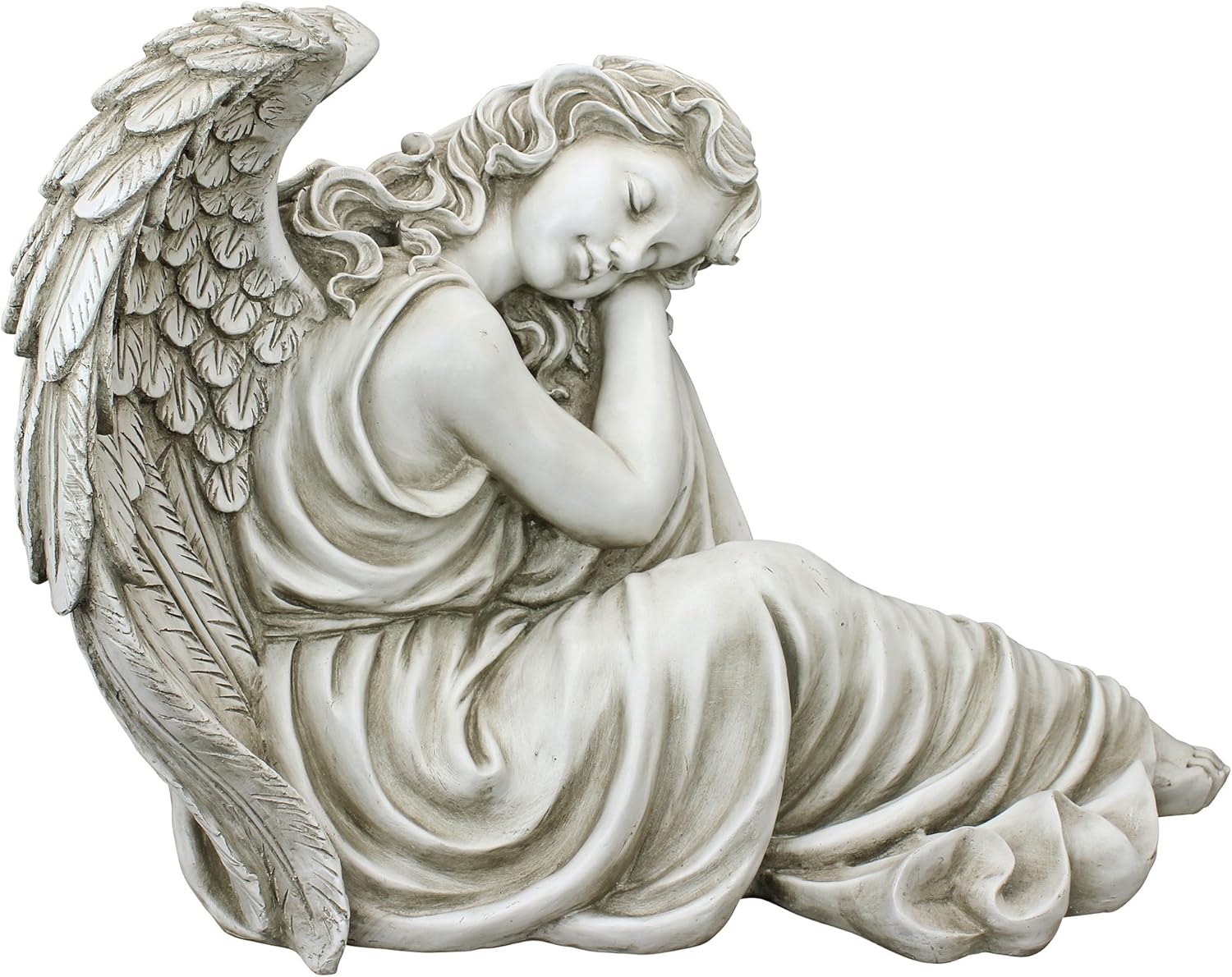Design Toscano Harmony at Ease Angel Statue, Antique Stone
