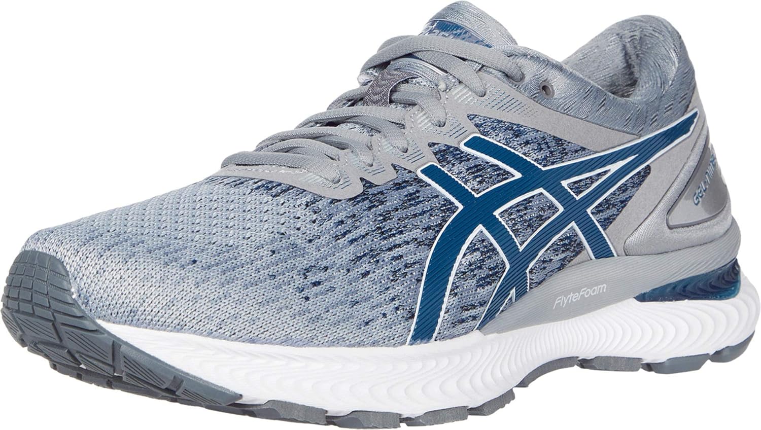 ASICS Men's GelNimbus 22 Knit Running Shoes, 10M, Piedmont Grey/MAKO