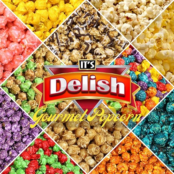 GOURMET PINK STRAWBERRY COLORED POPCORN BY IT’S DELISH, 16 OZ JUMBO CONTAINER | BULK COLORFUL POPCORN SNACK – FRUITY FLAVORED AIR POPPED CORN FUN CONFETTI – GLUTEN FREE, VEGAN, KOSHER, 1 COUNT